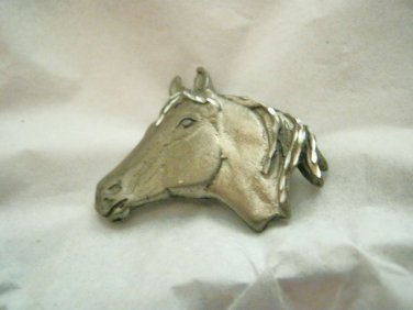 VTG Equine Horse head bevel pewter button cover