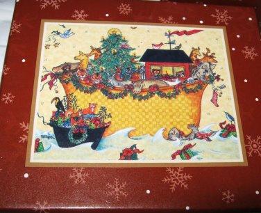 1999 Lang & Wise Christmas Noah Ark resin ornament NIB Ellen Stouffer
