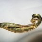 VTG IPS Imperial Pearl feather 12K gold filled 2.5" Brooch Pin