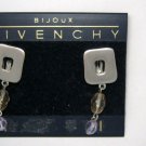 Givenchy silver tone Swarovski crystal 1.5" dangle clip earrings MINT signed!