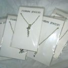 Fashion Silver tone chain 18" with 2" heart drop pendant 20" necklace lot of 5