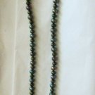 Freshwater Baroque Pearl black aurora 15" necklace choker & fused glass pendant