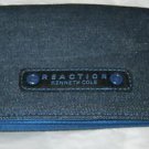 Kenneth Cole Reaction blue denim cardholder fold snap wallet