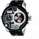 WEIDE 2305 Men's Large Dial Wrist Watch with Multiple Time Zone (White) M