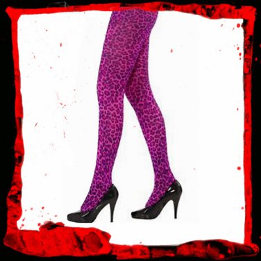 Dark Pink Leopard Tights