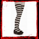 White Tights with Black Stripes