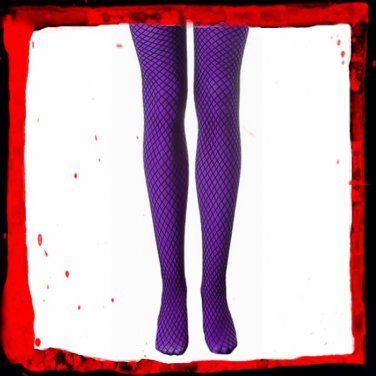 Purple Tights with Fishnet
