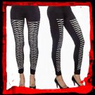 Black Leggings with White Lacing
