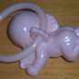 RARE PINK CELLULOID ANTIQUE CHERUB RATTLE WITH GOLDEN TRIM BEAUTIFUL