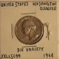 MINT ERROR - 1964 WASHINGTON QUARTER  - DIE VARIETY (REV) LEAVES TOUCH L & A