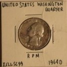 MINT ERROR - 1964-D WASHINGTON QUARTER  - RPM - MINT MARK TRIPLE STRUCK