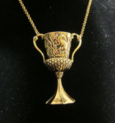 Harry potter inspired Hufflepuff cup horcrux alloy Necklace USA seller Fantasy