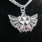 Legend Of Zelda Triforce Necklace Skyward Sword Hylian Crest Black Silver Chain
