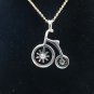 18K Gold plated farthing italina bike bicycle pendanct necklace Fashion alloy