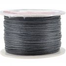 Mandala Crafts 1mm Waxed Cord, for Beading and Macrame Supplies, 100 M, Dim Gray