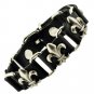 Fleur De Lis Saints Charm Leather Cord Strap Buckle Bracelet