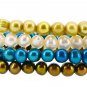 Mandala Crafts Four Strand, Black, Blue Freshwater Cultured Pearl Bracelet Stack