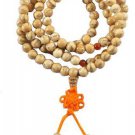 Tibetan Gold Tone Line Bodhi Seed Elastic Cord 108 Prayer Beads Malas Necklace