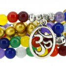 Mandala Crafts Seven Chakra Yoga Gold Dyed Freshwater Cultured Pearls, Om Charm