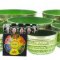 Tibetan Buddhist Green Mantra Singing Bowl Set, Chakra Singing Bowl Set, Seve...