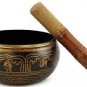 Large Brass Tibetan Buddha Singing Bowl