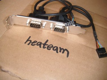 Universal foxconn DUAL DB9 PIN Serial cable PCI bracket R232 COM ports Full-height
