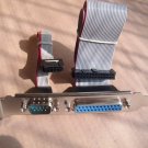 PCI Serial Parallel Header 9 Pin Male DB9& DB25 Pin Female Cable Bracket w/screw