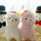 14" Arpakasso Llama Soft Fleece Cushion Doll Wedding Hat Veil Bowknot 1set/2pcs