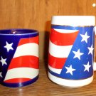 TW0 AMERICAN FLAG CUPS MUGS