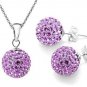 Purple Crystal Necklace & earring set