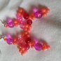 Pink cross earring