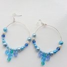 Blue Hoop earrings