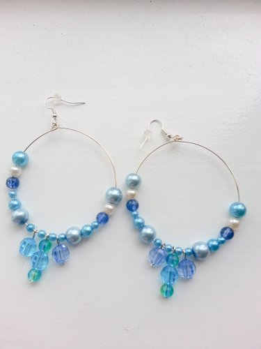 Blue Hoop earrings