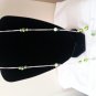 Silver plated green long necklace