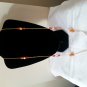 Gold plated long necklace with red beads