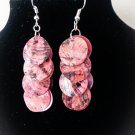 Pink Mother of pearl shell earrings