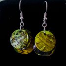 Green Mother of pearl shell earrings