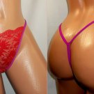 Gorgeous G-string panties 3 pack-10 colors- Sexy Lace with Floral design- lingerie