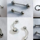 316L Surgical Steel Body Piercing Jewelry- *Pack of 5* Many styles & sizes