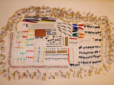 ELECTRONIC COMPONENTS 1500 PCS KIT FOR BEGINNERS STUDENTS GCSE ESENTIALS