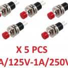 5 pcs Mini Push Button 125V 6A 250V 3A SPST Momentary Switch Components Elec