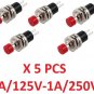 5 pcs Mini Push Button 125V 6A 250V 3A SPST Momentary Switch Components Elec