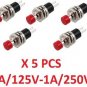 5 pcs Mini Push Button 125V 6A 250V 3A SPST Momentary Switch Components Elec