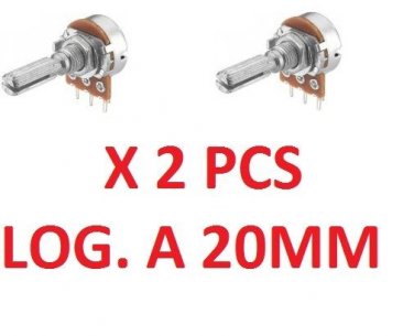 2 PCS 20K 20mm Potentiometer Pot Variable Resistor Log A Logarithmic Components