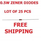 25 pcs 30V 500mW 0.5W Zener Diodes Diode Electronic Components