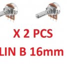 2 PCS 1K 16mm Potentiometer Pot Variable Resistor Lin B Linear Components