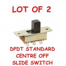 LOT OF 2 DPDT C/O STANDARD SLIDE SWITCH NEW