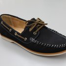 Women Boat shoes moccasin Black docksides