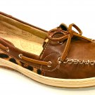 Women Boat shoes Brown Leopard