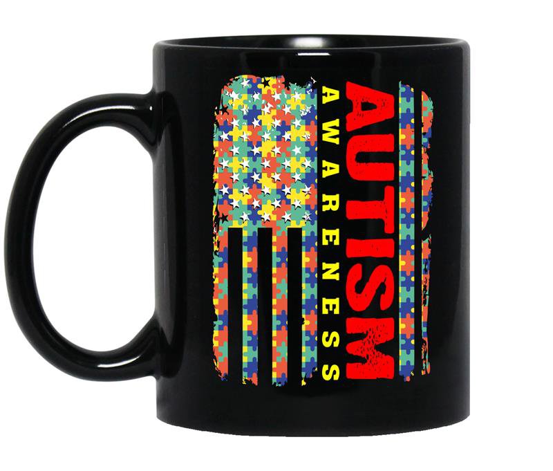 Autism awareness flag 11 oz coffee Mug_Black